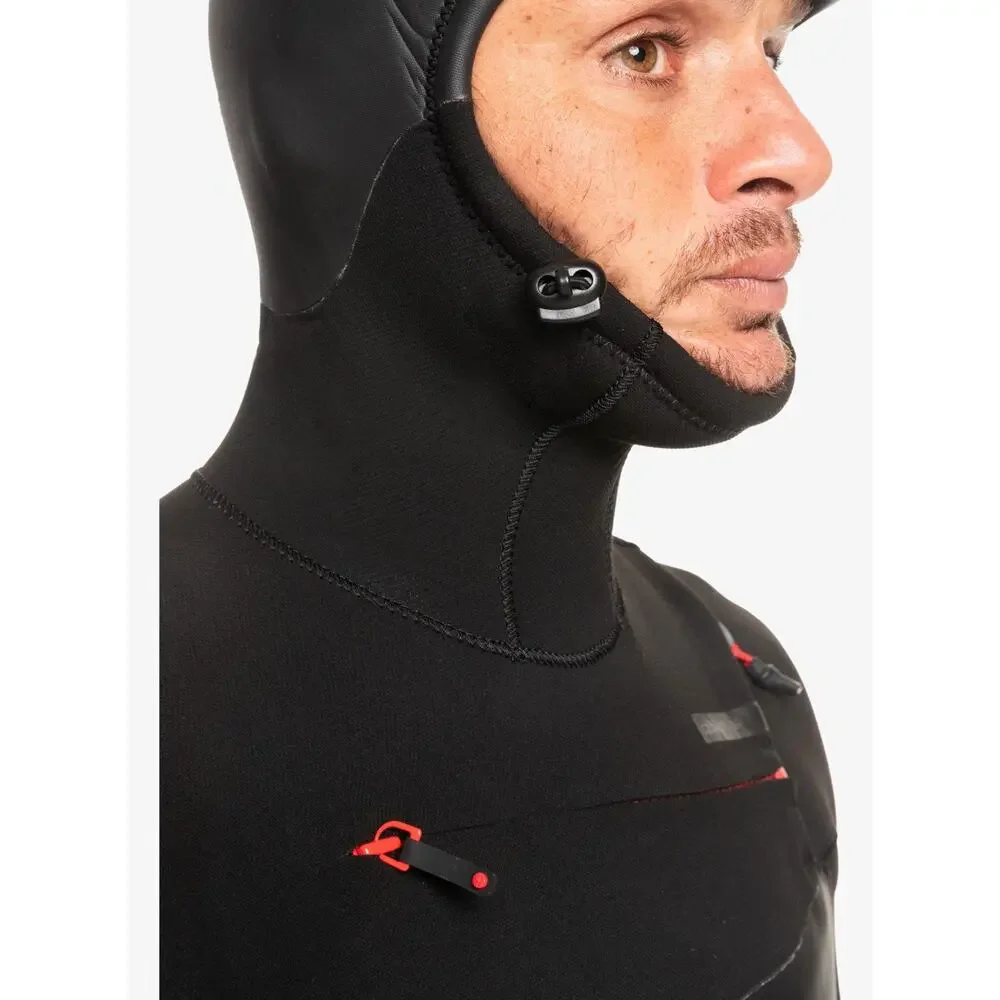 Quiksilver Mens Full Wetsuit 4/3mm Marathon Sessions Hooded Chest Zip Suit
